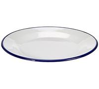 KRÜGER Karl 99/24B Husum - Plato Llano (24 x 24 x 2,5 cm), Color Blanco con Borde Azul