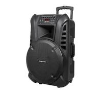 Krüger&Matz KM1715 - Altavoces Activos con Bluetooth para DJ (2 micrófonos inalámbricos, SD, FM, USB, Mando a Distancia) 60 W, 508 x 448 x 758 mm, Color Negro