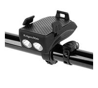 Krüger&Matz Soporte Universal para Bicicleta Linterna XT50 3W1 Banco de energía 2000 mAh 3 Modos de luz bocina 130 Db 5 Sonidos KM0125