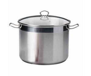 Krüger Maxi Topf con Tapa de Cristal de Acero Versión 20L