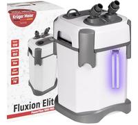 Krüger Meier Fluxion Elite 1000 UVC Pro - Filtro Externo con lámpara UV 7W para Acuario 80-180 litros, silencioso, Completo con Medios filtrantes