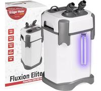 Krüger Meier Fluxion Elite 1200 UVC Pro - Filtro Externo para Acuario con lámpara UV 9W, para acuarios 100-250 L, silencioso, Triple Cesta de filtración, mangueras y Material incluidos