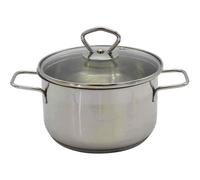 Krüger Olla de Carne "Manhattan" Ø16cm Acero Inox. con Tapa Cristal 1,5 Litros