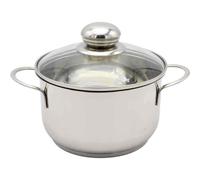 Krüger Olla de Carne "Saturn" Ø 16cm Acero Inox. Cocinar con Tapa Cristal 1,5L