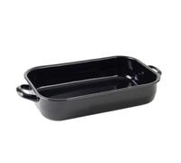 Krüger Sartén cuadrada Karl, tostador, sartén, esmaltada, borde de 36 x 22 x 7 cm, negra