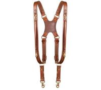 Krützberg Correa para cámara DUO de cuero marrón oscuro oro