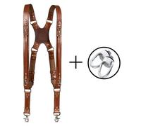 Krützberg Correa para cámara DUO de cuero marrón oscuro plata