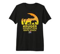 Kruger Park Sudáfrica Safari Sunset Jirafa Elefante Camiseta Premium