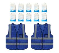Krujecnt Chaleco De Seguridad Para Hombre, Chaleco Reflectante De Trabajo 2 Piezas Con 10 Bolsillos, Vestimenta De Seguridad Para Caza Correr Electricista Construcción Al Aire Libre
