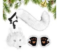 Krujecnt Juego de Disfraz de Lobo,Accesorios de Falso Lobo para Disfrazarse | Traje de Animal para Mujer para Fiesta Carnaval Navidad Juego de Roles y Actuación en Escenario - Espectáculo de y