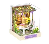 Krujecnt Kit De Casa En Miniatura,Manualidades En Miniatura para El Hogar | Kit De Construcción De Casita De Muñecas Pequeña,para Adultos Niños Sala Dormitorio Oficina Estante Aula Apartamento