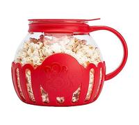 Krujecnt Olla Para Palomitas, 2.25 Quart Recipiente Para Palomitas Con Tapa, Pop Microondas Popcorn Popper, Vidrio De Borosilicato A Prueba De Temperaturas, Apto Para Lavavajillas