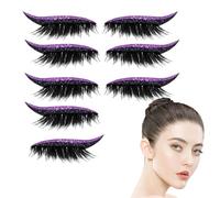 Krujecnt Pestañas Postizas - 4 Pares Pegatinas de Pestañas Postizas Adhesivas de Delineador - Adhesivo con Purpurina Reutilizable para Maquillaje Uso Diario Hogar Viaje Fiesta