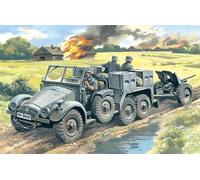 Krupp L2h143 Kfz.69 Con Pak 36 , German Artillery Tractor 1:72 Plástico Modelo