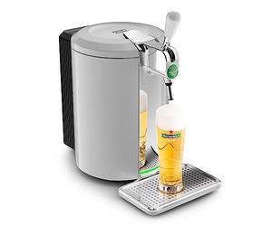 Krups Beertender Máquina de cerveza a presión, Barriles de 5 L, Marcas del grupo Heineken, Indicador luminoso, Temperatura y espuma perfectas, Cerveza fresca, Fácil instalación, Compact VB452E10