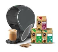 KRUPS Cafetera Cápsulas y Sobres NEO LATTE NESCAFÉ® Dolce Gusto® + 3 packs | Cafetera gris con tecnología SmartBrew™ y AirFoam™ para bebidas con leche, Compatible con cápsulas de café y sobres NEO