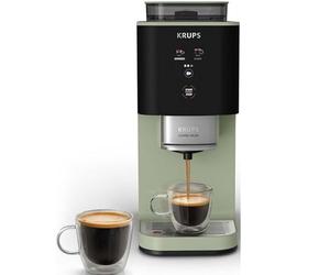 Krups Coffee Crush SA401LE0 - Máquina de café (1370 W, 1,8 L, 15 bar, 3 ajustes de molienda, verde/negro)
