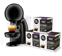 KRUPS Dolce Gusto Piccolo XS, Cafetera Cápsulas + Café, Negra | 15 Bares, Capacidad 0,8L, Potencia 1500W, Multibebidas frías y calientes, Manual, Compacta, Incluye 3 packs café, KP1A3BCAS
