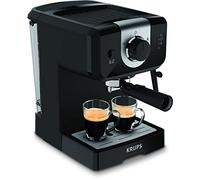 Krups Espresso Pump, cafetera espresso de 15 bares, calentador de taza y capacidad para dos tazas simultáneas, Incluye cuchara medidora y compactador, XP3208