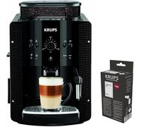 Krups Essential, Cafetera Superautomática + Kit descalcificación, Deposito de agua de 1,7 L, Panel de control fácil de usar, Molinillo cónico con 3 ajustes de molienda, Espumador de leche, EA8108OM