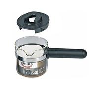 Krups F0274200 Jarra de café de vidrio Cafetera espresso Máquina de café de plástico de vidrio negro transparente Máquina de café espresso utilizada en EspressoPrego CafePresso10Plus y más