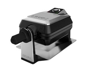 Krups FDD95D Gofrera para 2 Barquillos Rectangular, 1200W, Antiadherente, Acero Inoxidable y Negro, 220-240V