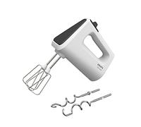 Krups GN4001 3 Mix 4000 Batidora de mano, 450 W, diseño robusto, regulador de velocidad variable, función turbo y expulsión, incluye 2 varillas y 2 ganchos para amasar, color blanco/gris