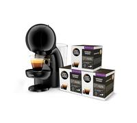 Krups Nescafé Dolce Gusto Piccolo XS, Cafetera de cápsulas de 15 bares, 0,8L capacidad, Espuma Cremosa y Calentamiento Rápido en 40s, Modo eco, Color negro, Incluye 3 packs de café, KP1A3BCAS