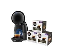 Krups Nescafé Dolce Gusto Piccolo XS KP1A08 Cafetera de cápsulas de 0.8L, modo Eco, bandeja 3 alturas, color negro, 3 Packs Café Intenso