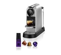 Krups Nespresso Citiz - cafetera de cápsulas monodosis, con 19 bares de presión, thermoblock, función automática con botones retroiluminados, color Plata, modo Eco, Incluye kit bienvenida