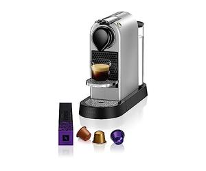 Krups Nespresso Citiz - Cafetera de cápsulas, 19 bares, Compacta y elegante, Thermoblock, Limpieza fácil, Función automática, Modo Eco, Incluye kit bienvenida, Plata, XN741B10
