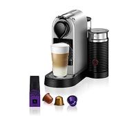 Krups Nespresso Citiz & Milk XN761B - Cafetera de cápsulas monodosis, con 19 bares de presión, thermoblock, capacidad 1L, función automática, con Aeroccino, color Plata, incluye pack de bienvenida