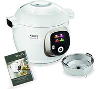 Krups Olla multiusos Cook4Me+ CZ7101 | Incluye libro de recetas | Capacidad de 6 litros | Olla a presión eléctrica | 150 recetas preprogramadas | Pantalla LCD intuitiva | 1600 W | Cocción al vapor | Dorar | Blanca