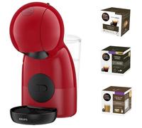 Krups Piccolo XS Cafetera Dolce Gusto Rojo + Cápsulas (3x16uds)