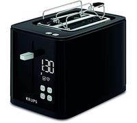 Krups Tostadora KH641810 Smart'n Light | Tostadora de dos Rebanadas | Pantalla Digital | 7 Niveles de Tostado | Bandeja para Migas Extraíble | Cuenta Regresiva | Dispositivo de Elevación | Negra
