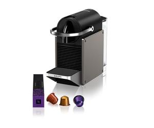 Krups XN306TK Nespresso Pixie Titan, cafetera expreso, recetas programables, 2 longitudes, apagado automático, 1260 W, 0,7 litros