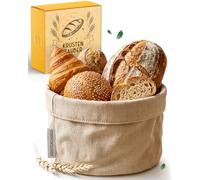 KRUSTENZAUBER Panera de tela moderna para panecillos, pan y mesa de | Cesta de pan lavable para panecillos, pan y pasteles, moldeable, ahorra espacio y es decorativa para cocina y mesa de comedor
