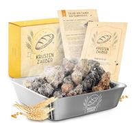 KRUSTENZAUBER Piedras de lava para hornear pan, incluye cuenco de vapor de acero inoxidable para una distribución óptima del calor gracias al vapor de agua natural, accesorios para pan crujiente