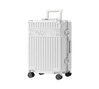 Krute Maleta con ruedas giratorias, equipaje rígido con puerto de carga USB y bloqueo TSA, policarbonato ligero + ABS, Blanco, 51 cm, Equipaje central rígido con ruedas giratorias