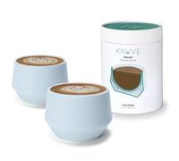 KRUVE Imagine - Juego de dos tazas de café con leche de porcelana, tazas de espresso de doble pared, diseño esférico térmico de 8.5 onzas para arte con leche, tazas de café aisladas para retención de