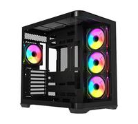 Krux tano - caja para pc atx/e-atx - cristal templado panorámico, 4 v