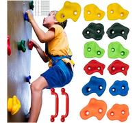 KRUZZEL 25394 - Puños de escalada para niños (12/15/22 unidades, 2 asas + tornillos de hasta 150 kg, interior y marco de escalada para exteriores)