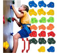 KRUZZEL 25395 - Puños de escalada para niños (22 unidades, 2 asas + tornillos de hasta 150 kg, interior y estructura de escalada para exteriores)