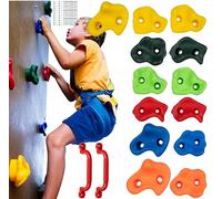 KRUZZEL 25396 - Puños de escalada para niños (15 unidades, 2 asas + tornillos de hasta 150 kg, interior y estructura de escalada para exteriores)
