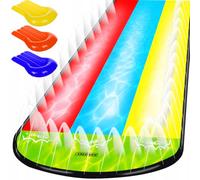 KRUZZEL Tobogán acuático para niños con fuente, triple deslizante, 475 x 202 cm, tobogán de jardín, incluye 3 tablas + 6 juegos de parches, a partir de 5 años, hasta 150 kg