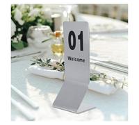 KRXSOBNV, 1-25/50 - Tarjetas de números de Mesa de Metal Simples y Elegantes - Tarjetas de Mesa de Restaurante Digitales de Doble Cara - Estable y Vertical,Numeros de Mesa(1 to 25)