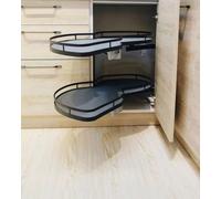 KRXSOBNV, Adecuado for gabinetes de 36 pulgadas/900 mm Armario de cocina extraíble for esquina ciega, estante for platillo oscilante independiente de 2 niveles, estante giratorio for esquina de cocina