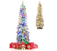 KRXSOBNV, Árbol de Navidad lápiz Delgado con Luces LED, 11 Modos iluminación y Puntas Ramas 225/334, decoración Fiesta en casa, Oficina, Vacaciones,Árboles de Navidad(4 FT)