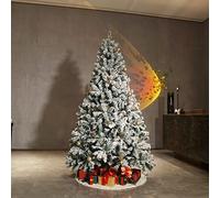 KRXSOBNV Árboles de Navidad, Abeto Artificial de Primera Calidad con Copos Nieve Blancos y(7FT/210CM)