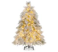 KRXSOBNV Árboles de Navidad, Árbol de Navidad Artificial con bisagras, Luces LED Blancas cálidas y(4.5FT)